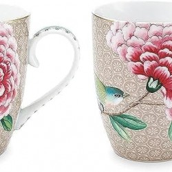 Blushing Birds Haki  İkili Büyük Mug Seti 350 Ml.